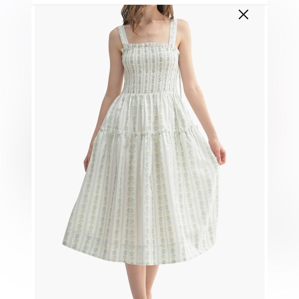 Smocked Fit & Flare Midi Sundress